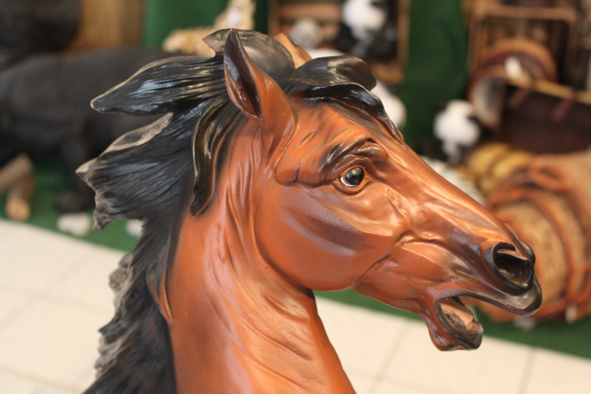 Steigendes Pferd, braun *Selbstabholung*IDekofiguren günstig Online kaufen 